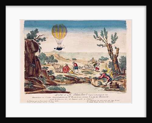 Appearance of the Hot-Air Balloon of Jean Pierre Blanchard between Calais and Boulogne, 1785 by French School