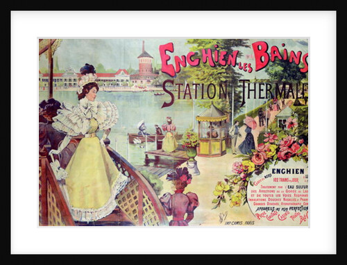 Poster advertising the spa resort of Enghien-les-Bains by French School