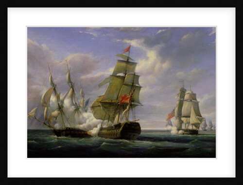 Combat between the French Frigate 'La Canonniere' and the English Vessel 'The Tremendous', 21st April 1806, 1835 by Pierre Julien Gilbert