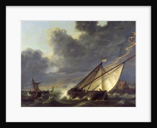 Boats in the Estuary of Holland Diep in a Storm by Aelbert Cuyp