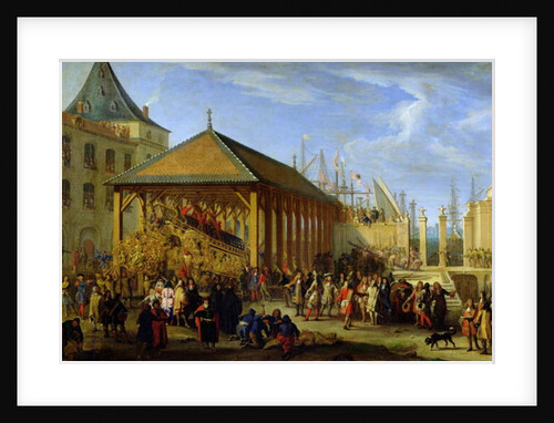 Jean-Baptiste Colbert Marquis de Seignelay and Louis Victor de Rochechouart Duc de Vivonne Visiting the Galleon 'Reale de France' in the Arsenal of Marseilles in 1669 by Jean Baptiste I de La Rose