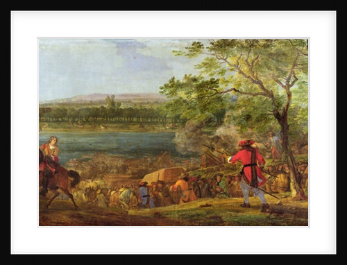 The Arrival of the Pontoneers for the Crossing of the Rhine, late 17th century by Adam Frans van der Meulen