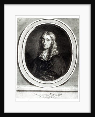 Portrait of Francois Mansart, engraved by Gerard Edelinck by Louis de (after) Namur