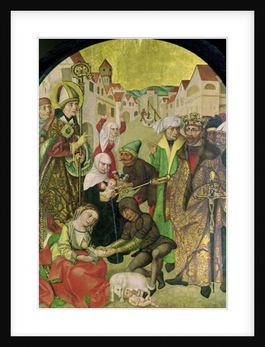 St. Stanislas watching the punishment of unfaithful wives as commanded by King Boleslas II by Polish School