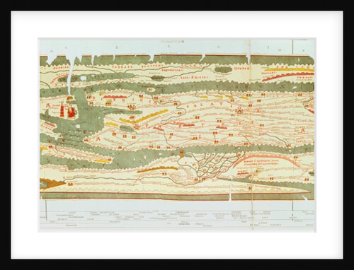 Detail of Constantinople and the Middle East from the Peutinger map copy by Anonymous