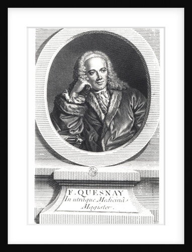 Portrait of Francois Quesnay engraved by Johan Georg Wille by J. Chevallier