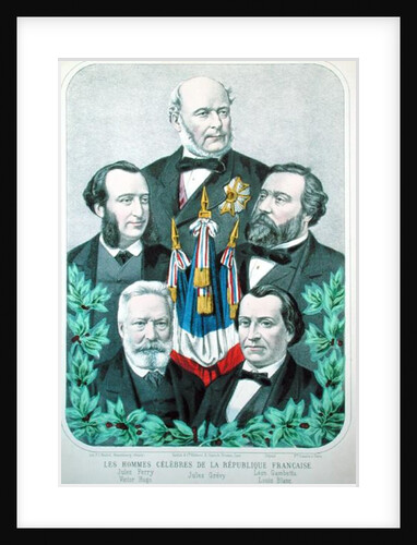 Famous Men of the French Republic: Jules Ferry Jules Grevy Leon Gambetta Victor Hugo and Louis Blanc 1873 by French School
