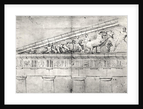 Study of a pediment from the Parthenon by Jacques Carrey