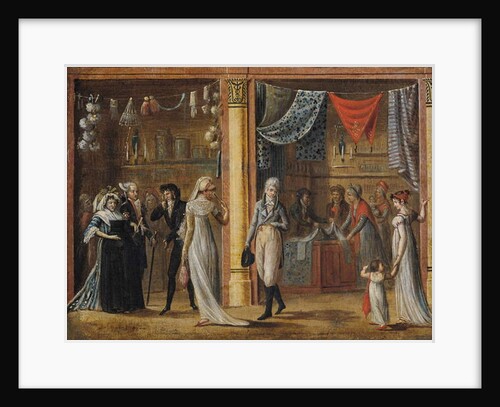 The Gallery of the Palais Royal, after a painting by Jean Francois Bosio 1798 by Philibert Louis Debucourt