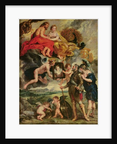 The Medici Cycle: Henri IV Receiving the Portrait of Marie de Medici 1621-25 by Peter Paul Rubens
