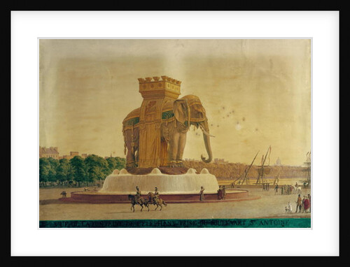 View of the Elephant Fountain at the Place de la Bastille, c.1805-1810 by Jean Antoine Alavoine