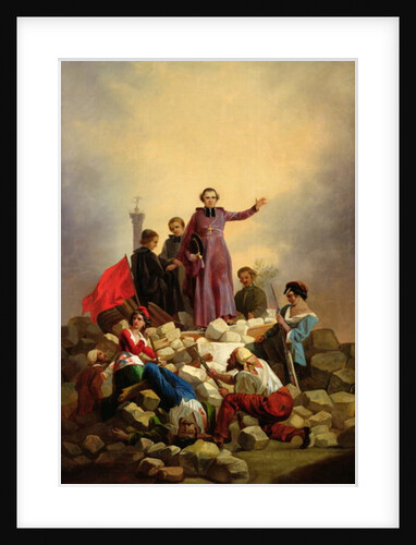 Archbishop Affre on the Barricades, 1848 by Joseph Felon
