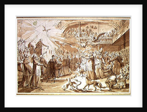 Caricature of the clergy at the Constituent Assembly of December 1790 by Claude Louis Desrais