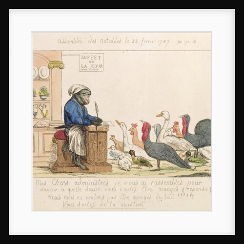 Caricature of the Assembly of Notables, 22nd February 1787 by French School