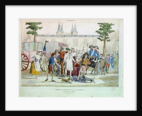 Louis XVI and his family taken to the Temple, 13th August 1792 by French School