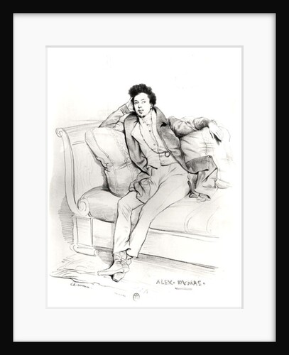 Alexandre Dumas Pere engraved by Charles Etienne Pierre Motte by Achille Deveria