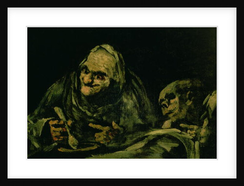 Two Old Men Eating, one of the 'Black Paintings', 1819-23 by Francisco Jose de Goya y Lucientes