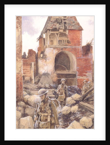 British Soldiers in the Ruins of Peronne, 1917 by Francois Flameng