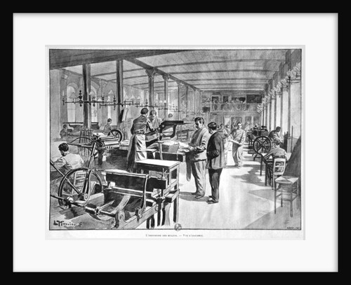 Printing the banknotes at the Paris Bank of France, 1897 by L. Moulignie