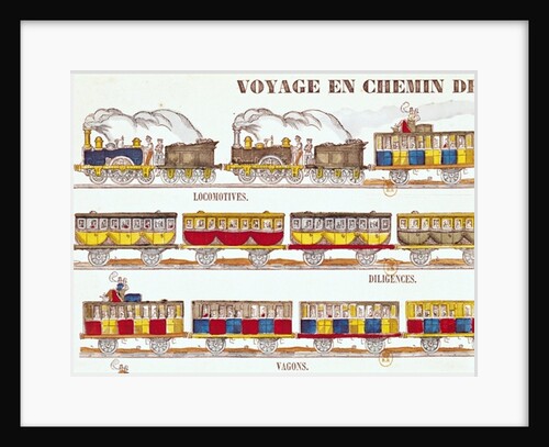 Rail Travel in 1845 by French School