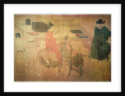 Three Well-Read Men from Lieou-Li T'ang in Conversation by (after) Zhou Wenju