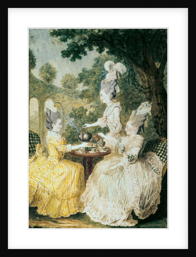 La Marquise de Montesson, La Marquise de Crest and la Comtesse de Damas drinking tea by Louis Carrogis Carmontelle