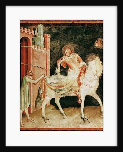 St. Martin sharing his cloak with the beggar by Simone Martini