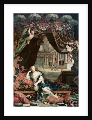 Portrait of Madame de Montespan reclining in front of gallery of the Chateau de Clagny by Henri Gascard