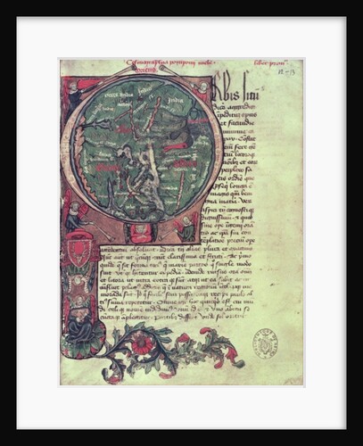 Ms 1321 fol.12 Historiated initial 'O' depicting Earth by French School