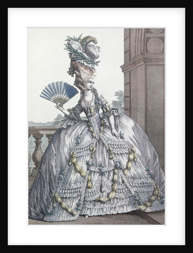 Woman wearing a stylish dress with her hair 'A la Victoire' by Claude Louis Desrais