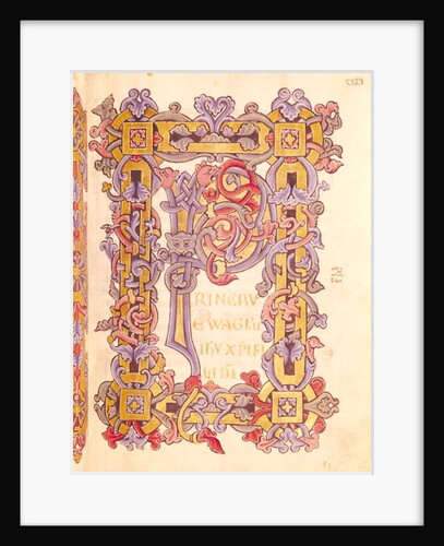 Ms 479 fol.32 Initial 'P' from 'Les Evangiles de l'Abbaye de Cysoing' by French School