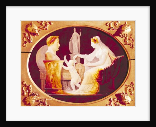 Marie-Louise of Austria guiding her son, with the ribbon of a medal of the Legion of Honour, towards a bust of Napoleon Bonaparte 1813 by Louis Bertin Parant