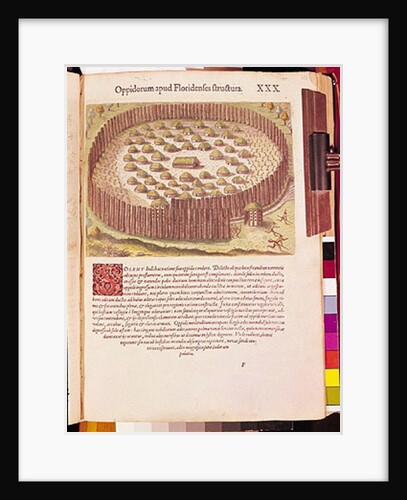 Fortified Indian Village by Th. after Le Moyne J. Bry