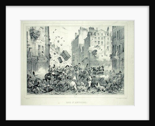 Rue Saint-Antoine in July 1830 by Victor (after) Adam