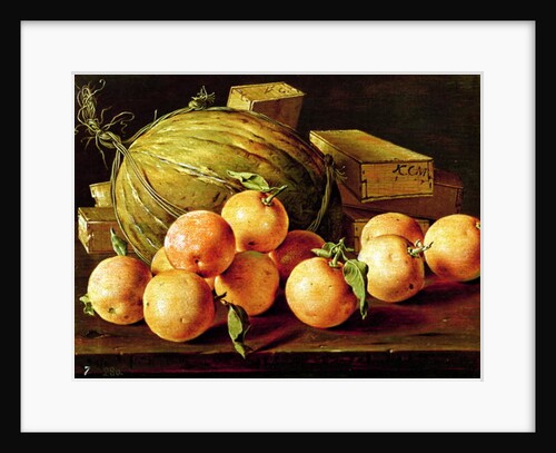 Still Life of Oranges, Melons and Boxes of Sweets by Luis Egidio Menendez or Melendez
