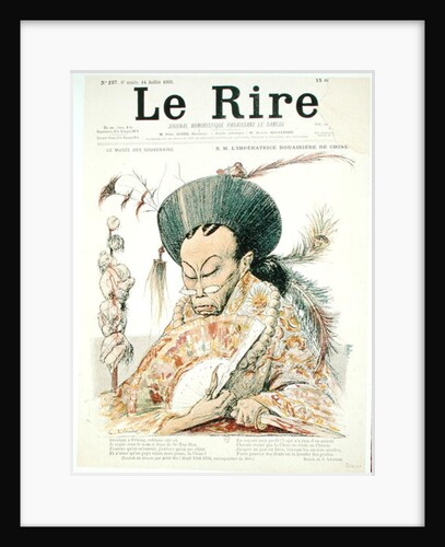 Tz'U-Hsi Empress Dowager of China, front cover of 'Le Rire', 14th July 1900 by Charles Leandre