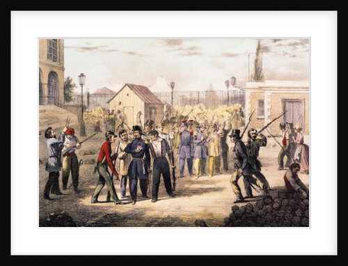 Attack on the Barriere Fontainebleau, 25th June 1848 by French School