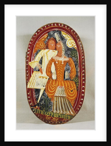 Marzipan box depicting a man and woman, c.1660 by German School