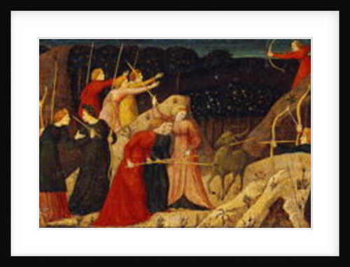 Scene of a battle with bows and arrows and the chase by Italian School