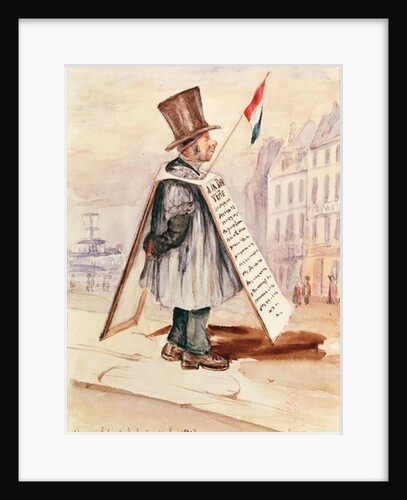 The Sandwich Board Man, Boulevard du Temple, 1839 by French School