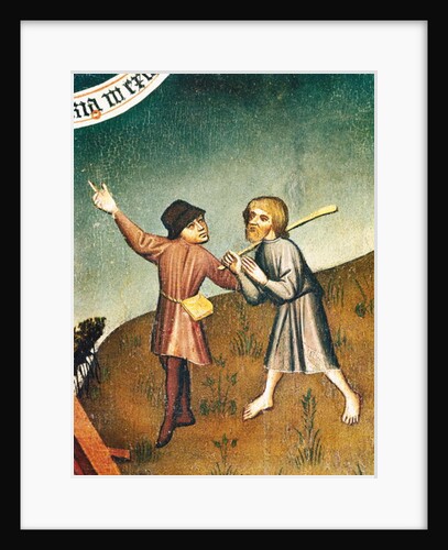 Adoration of the Magi, detail of the Annunciation to the Shepherds, c.1440 by Master of Zlate Moravce