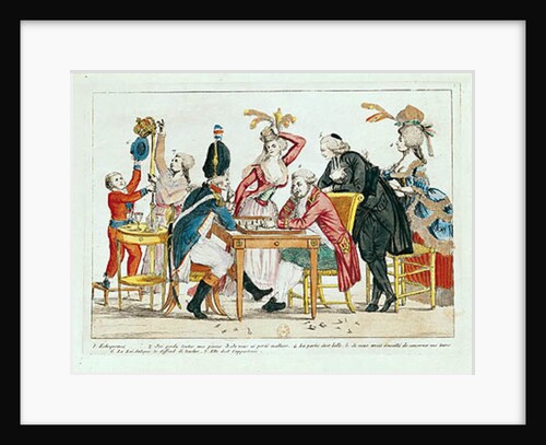 Caricature of Louis XVI playing chess with a soldier of the National Guard by French School