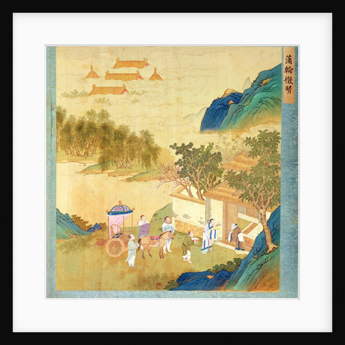 Emperor Wu Ti welcoming a man of letters by School Chinese