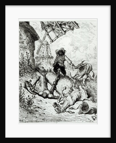 Don Quixote and the Windmills by Gustave Dore