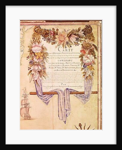 Cartouche from 'Carte de l'Amerique Septentrionale' by Jean Baptiste Louis Franquelin
