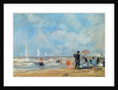 On the Beach, 1863 by Eugene Louis Boudin