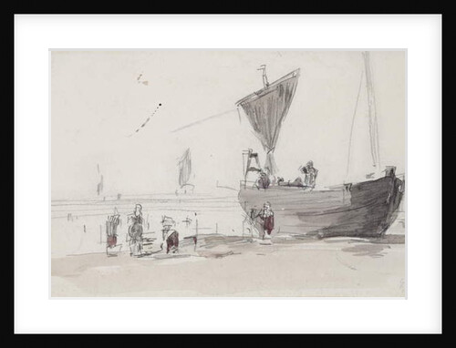 Fishing Boat on the Beach by Eugene Louis Boudin