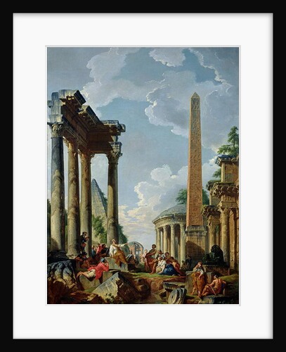 Architectural Capriccio with a Preacher in the Ruins, c.1745 by Giovanni Paolo Pannini or Panini