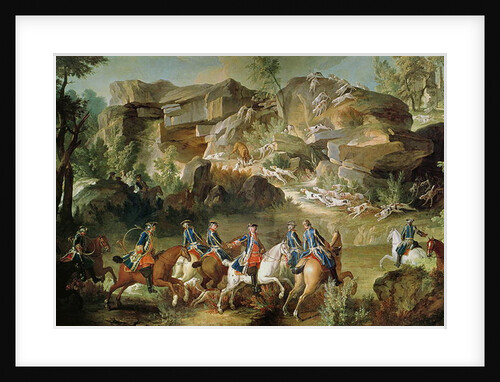 Hunting in the Forest of Fontainebleau at Franchard by Jean-Baptiste Oudry