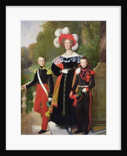 Marie Amelie of Bourbon-Sicile and her sons, Henri of Orleans Duke of Aumale and Antoine Duke of Montpensier, 1835 by Louis Hersent
